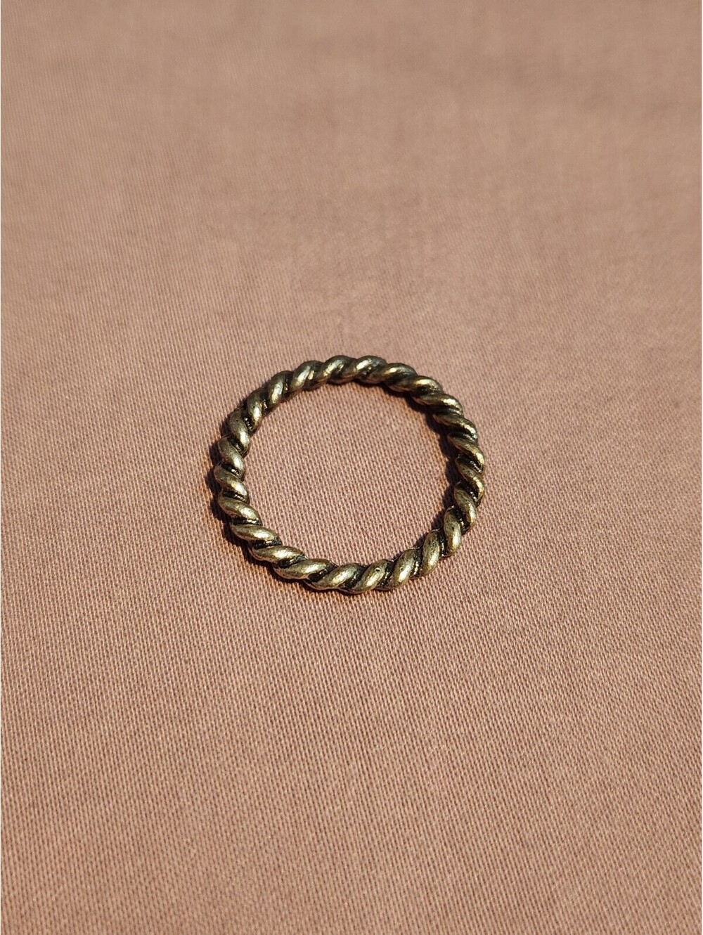 Twisted Rope Style Silver Tone Ring Size 4 - Picture 5 of 6